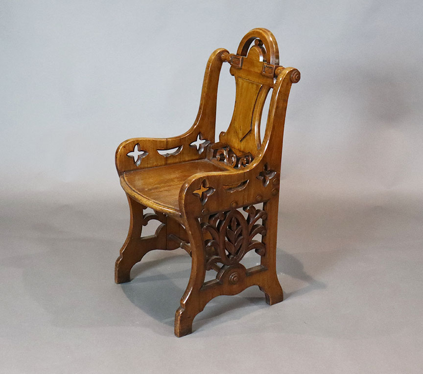 Pair of Victorian Oak Hall Chairs