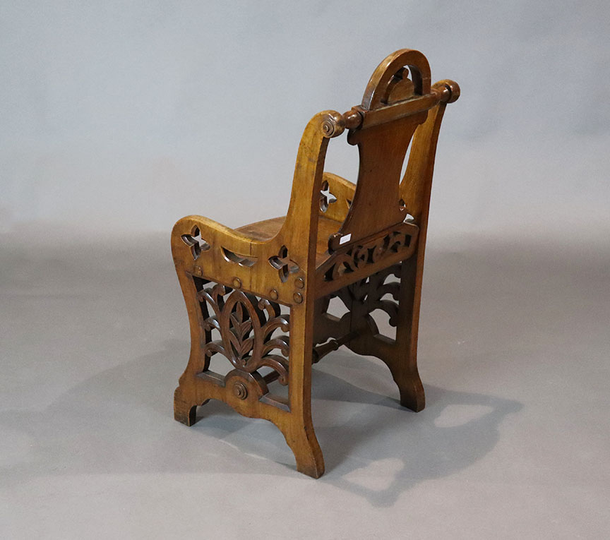 Pair of Victorian Oak Hall Chairs