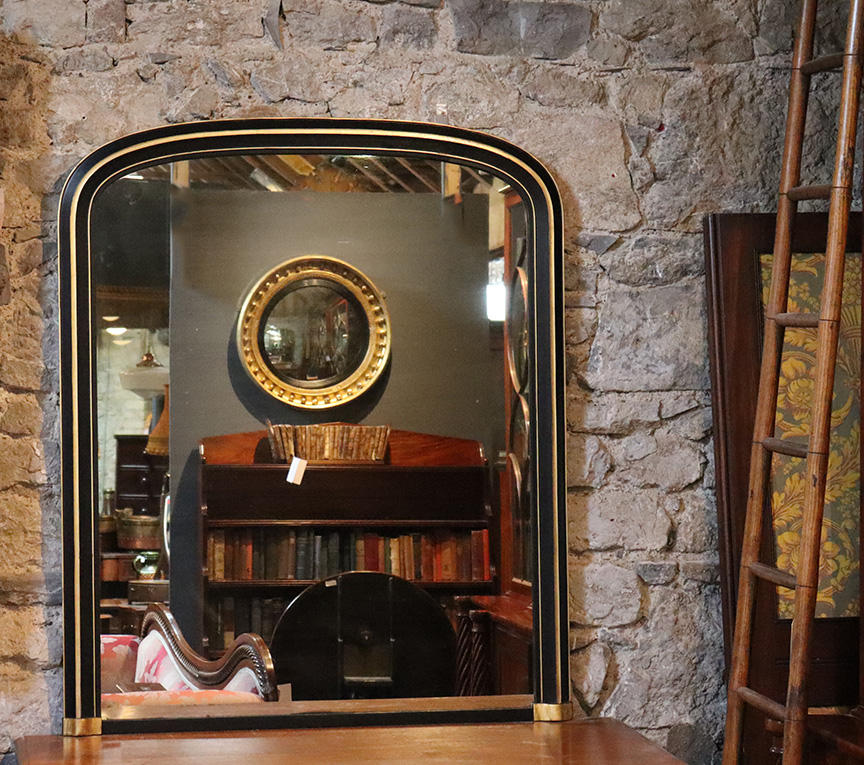 Ebonised and Partial Gilt Mirror