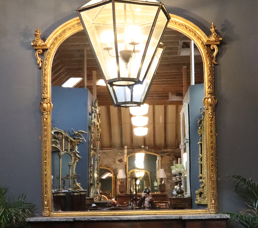 Victorian Arched Overmantle Mirror